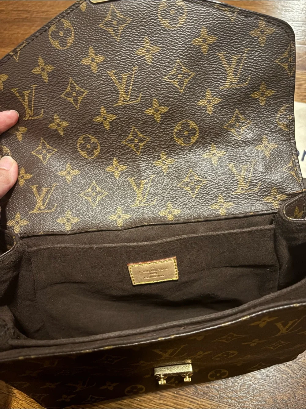 Louis Vuitton Monogram Canvas Satchel in Brown with Gold Hardware